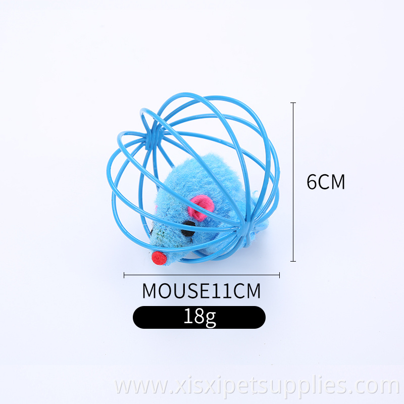 pretty color mouse in cage for cat playing cat products